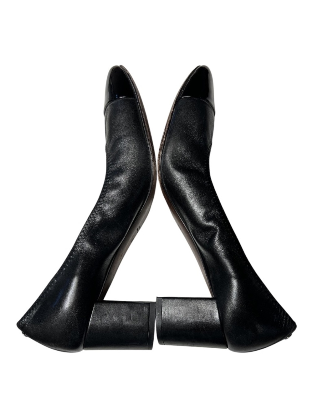 EUC AGL Attilio Giusti Leombruni Black Leather Cap Toe Pumps | EU 41 (US 10) - Picture 6 of 9